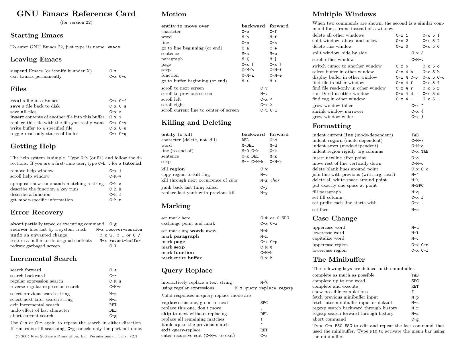 ./photo/GNU Emacs Reference Card-version22.png